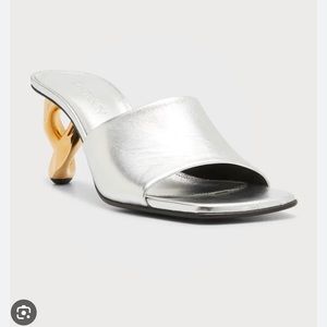 JW Anderson Metallic chain-heel slide sandals